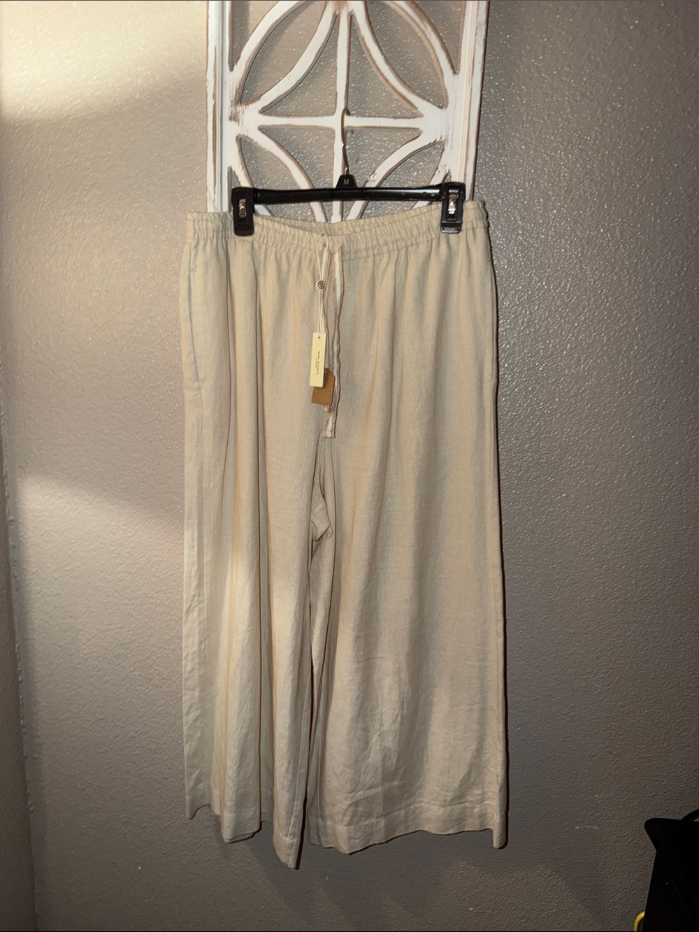 BCBGMaxAzria Women's Cropped Wide-Leg Pants in Cream